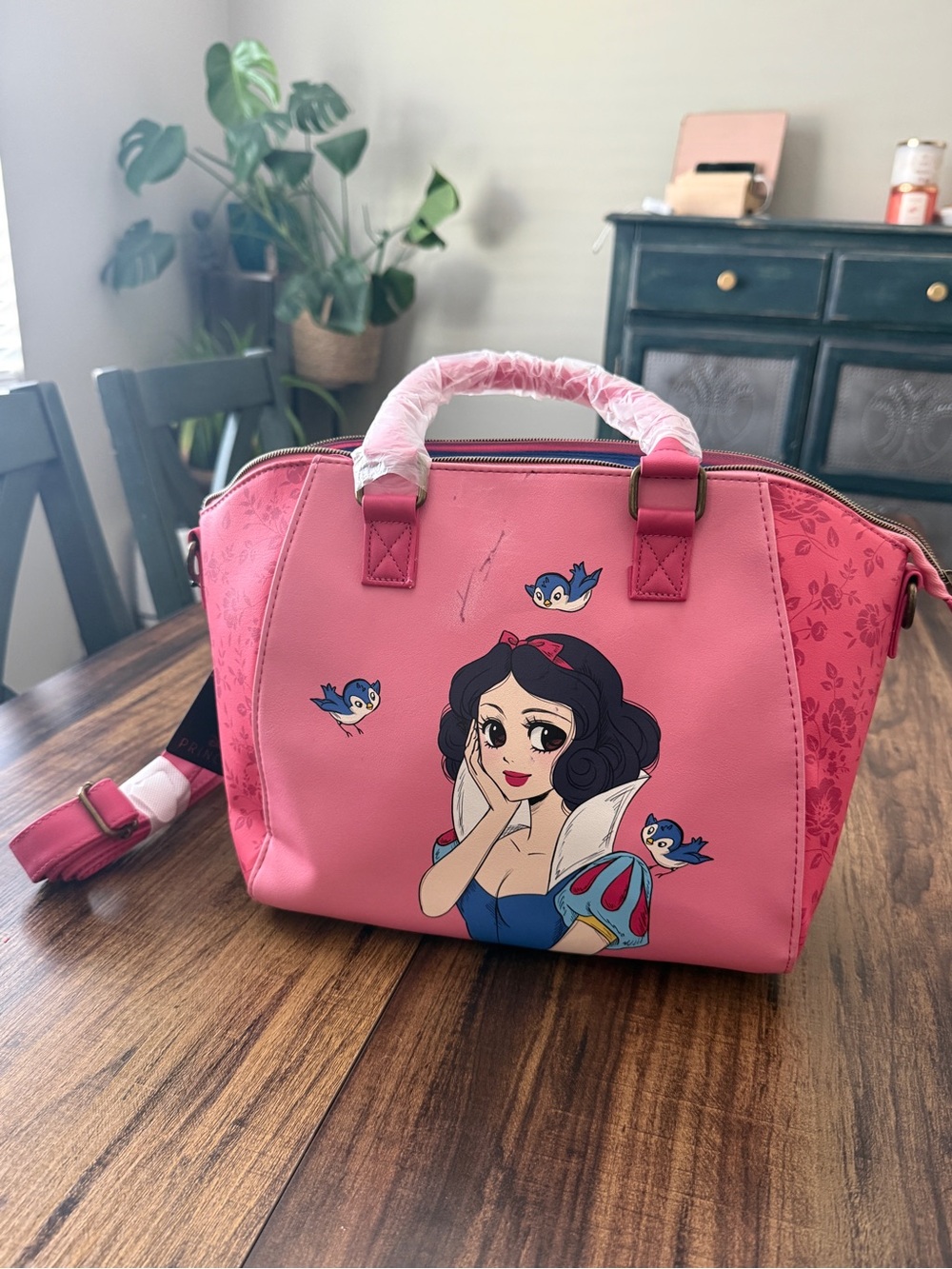 Loungefly Pink Snow White Illustration Dome Satchel